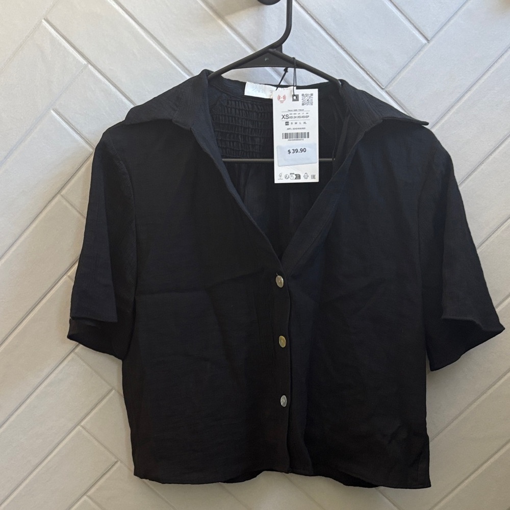 NWT Zara  Button-Up Women's Top